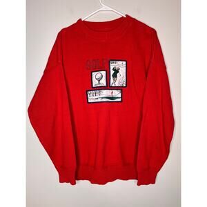 1980s Cotton Golfing Country Club Patchwork Grandpa Resort Retirement Sweater L